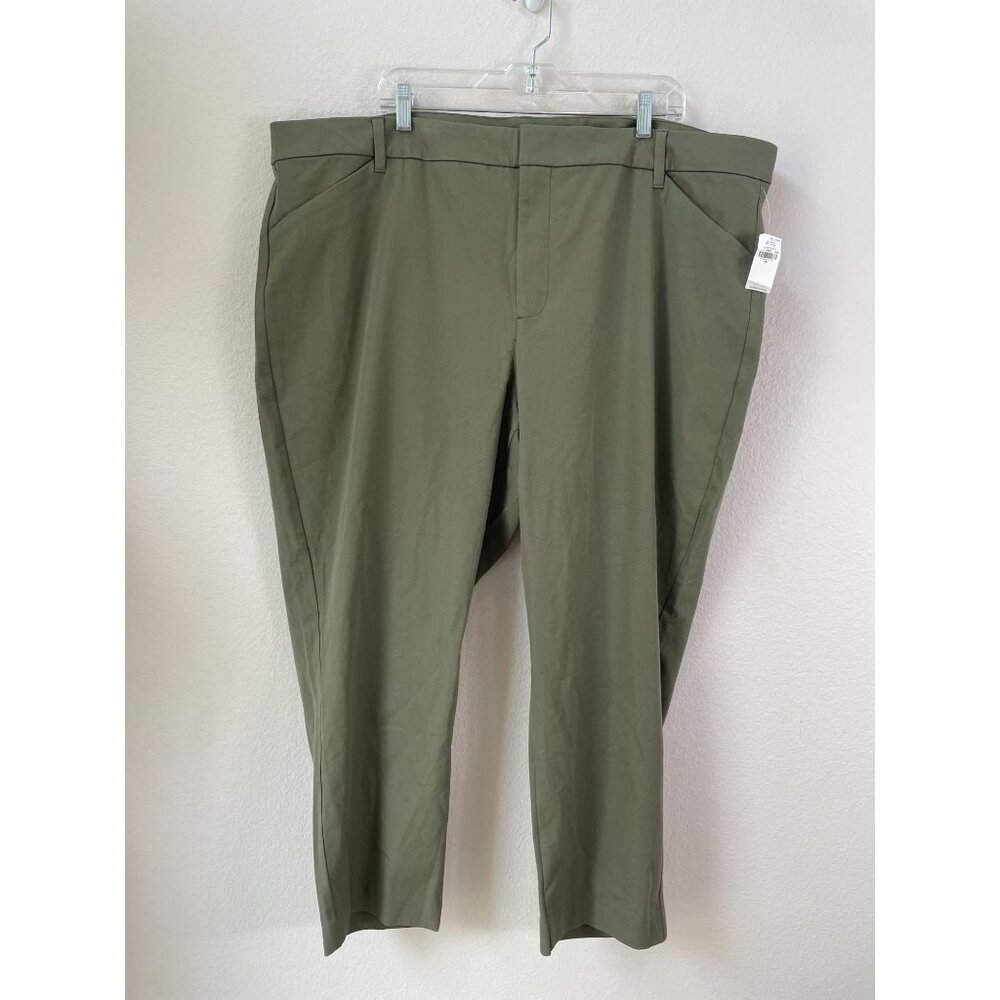 NEW Old Navy‎ Womens Plus 26 Pixie High Rise Olive Green Pants Cotton Stretch